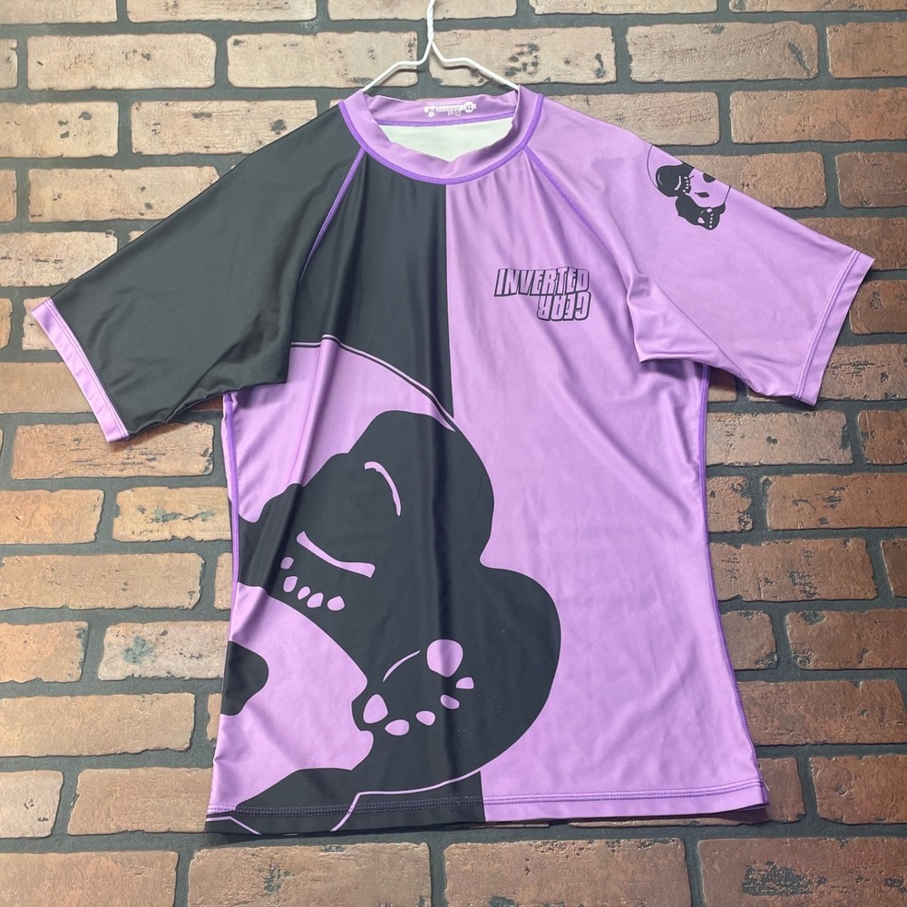 Inverted Gear Men's XL Purple Panda Graphic Performance Tee Jiu-Jitsu Rash Guard